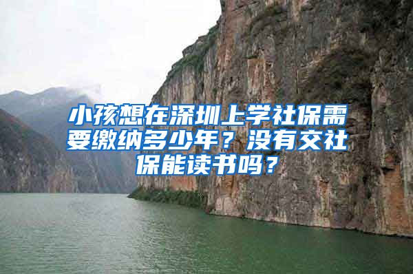 小孩想在深圳上学社保需要缴纳多少年？没有交社保能读书吗？