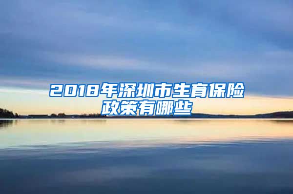 2018年深圳市生育保险政策有哪些