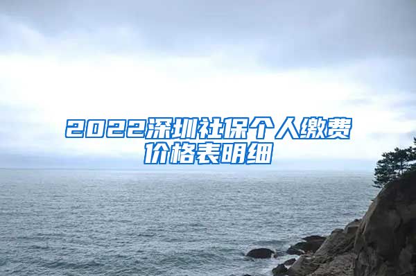 2022深圳社保个人缴费价格表明细