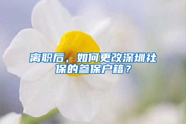 离职后，如何更改深圳社保的参保户籍？