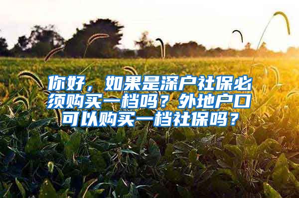 你好，如果是深户社保必须购买一档吗？外地户口可以购买一档社保吗？