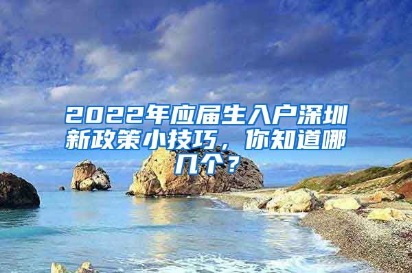 2022年应届生入户深圳新政策小技巧，你知道哪几个？