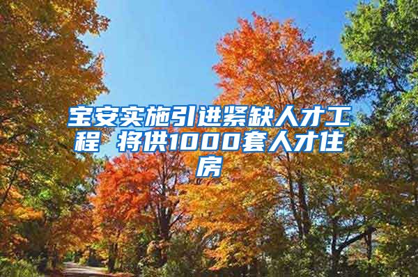 宝安实施引进紧缺人才工程 将供1000套人才住房