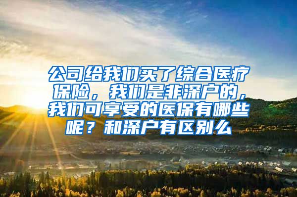 公司给我们买了综合医疗保险，我们是非深户的，我们可享受的医保有哪些呢？和深户有区别么