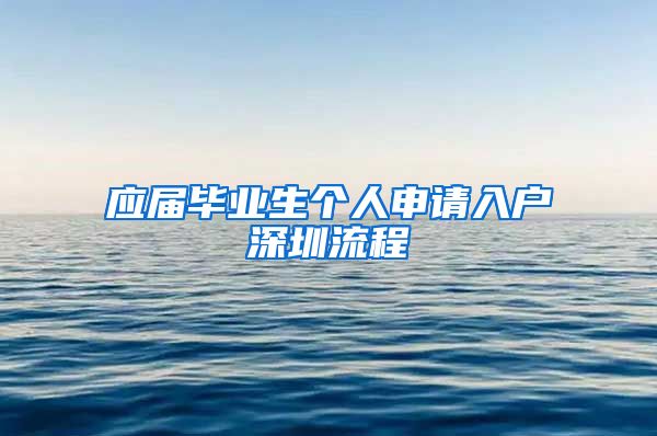 应届毕业生个人申请入户深圳流程