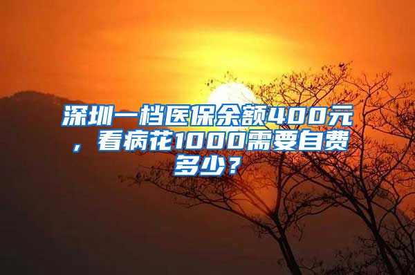 深圳一档医保余额400元，看病花1000需要自费多少？