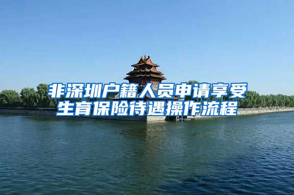 非深圳户籍人员申请享受生育保险待遇操作流程