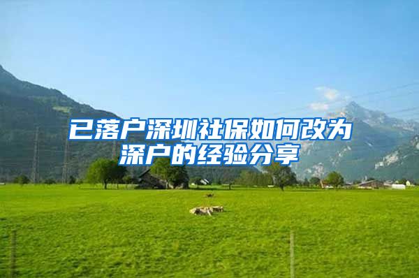 已落户深圳社保如何改为深户的经验分享