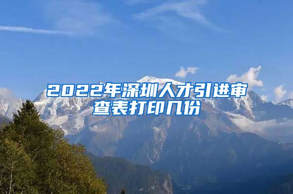 2022年深圳人才引进审查表打印几份