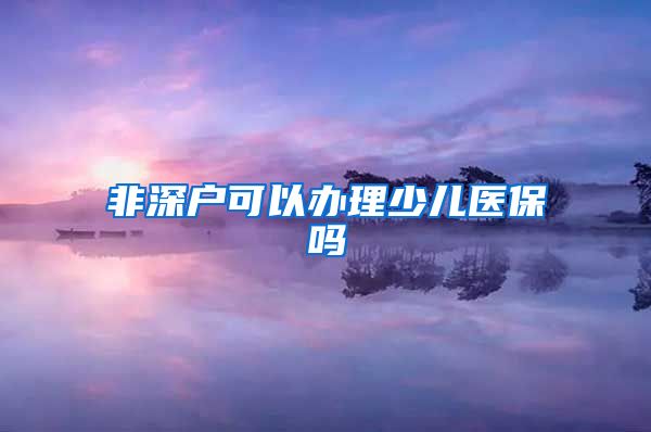 非深户可以办理少儿医保吗