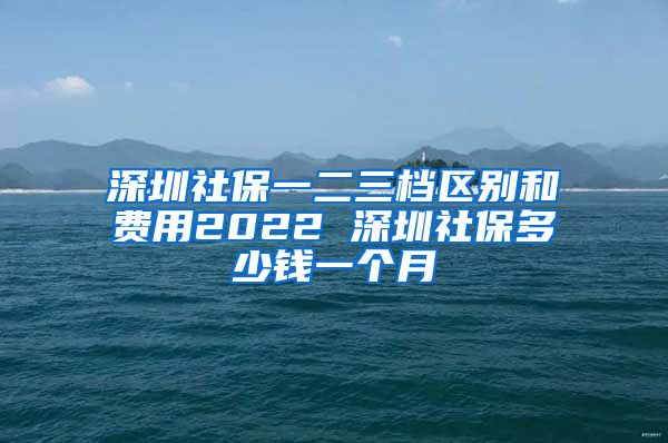 深圳社保一二三档区别和费用2022 深圳社保多少钱一个月