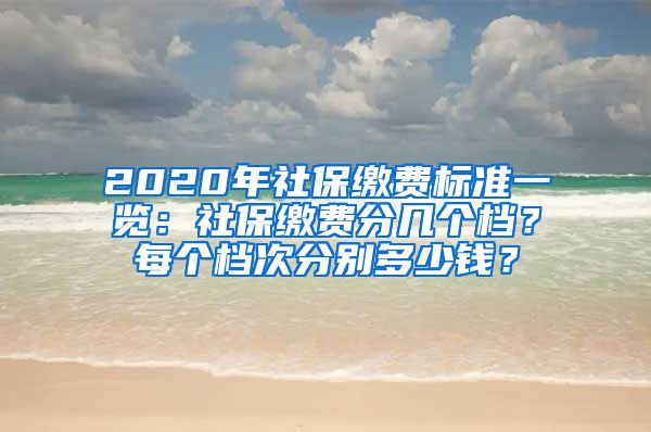 2020年社保缴费标准一览：社保缴费分几个档？每个档次分别多少钱？