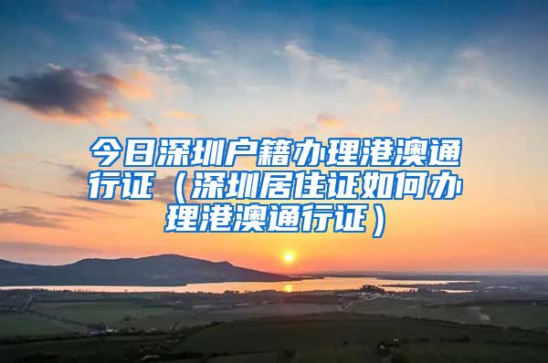 今日深圳户籍办理港澳通行证（深圳居住证如何办理港澳通行证）