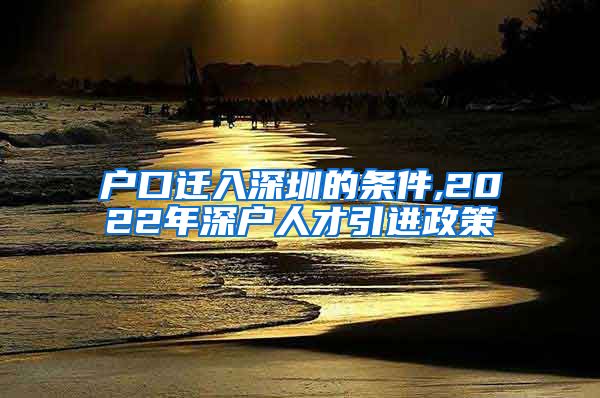 户口迁入深圳的条件,2022年深户人才引进政策