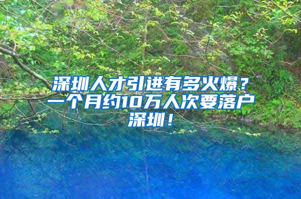 深圳人才引进有多火爆？一个月约10万人次要落户深圳！