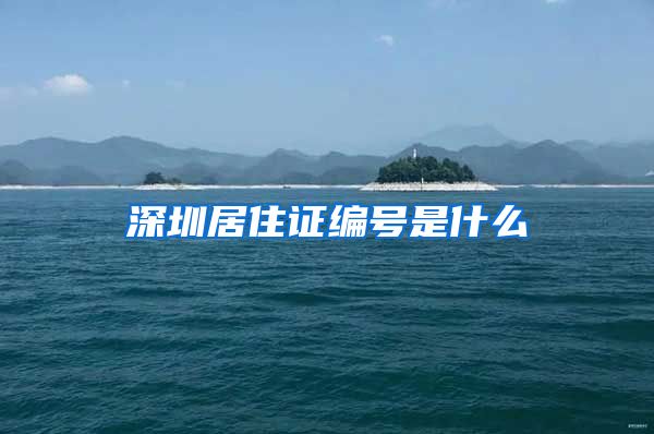 深圳居住证编号是什么