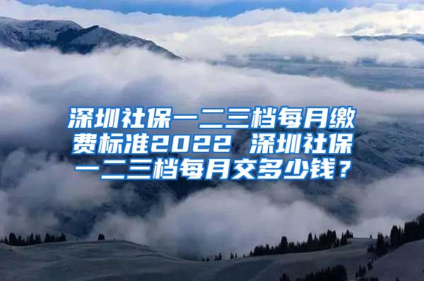 深圳社保一二三档每月缴费标准2022 深圳社保一二三档每月交多少钱？