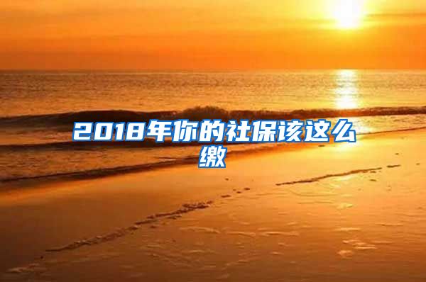 2018年你的社保该这么缴