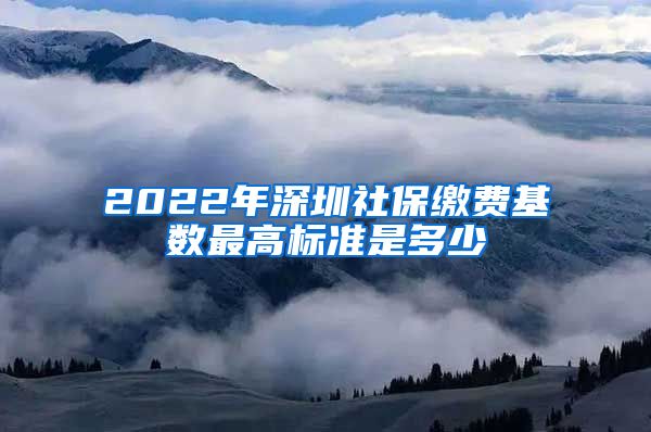 2022年深圳社保缴费基数最高标准是多少