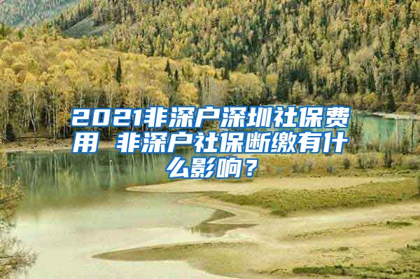 2021非深户深圳社保费用 非深户社保断缴有什么影响？