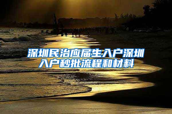 深圳民治应届生入户深圳入户秒批流程和材料