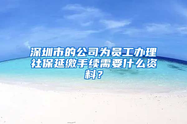 深圳市的公司为员工办理社保延缴手续需要什么资料？