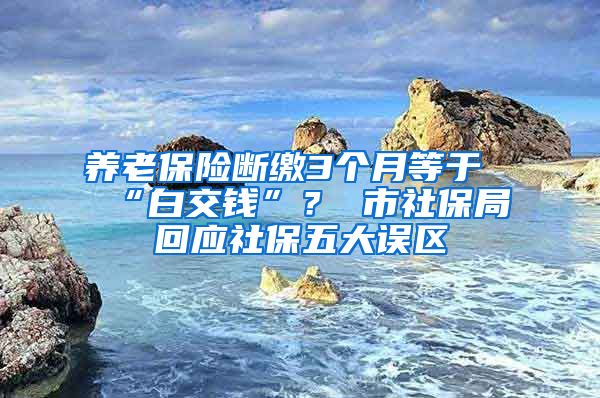 养老保险断缴3个月等于“白交钱”？ 市社保局回应社保五大误区