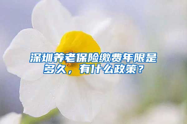 深圳养老保险缴费年限是多久，有什么政策？