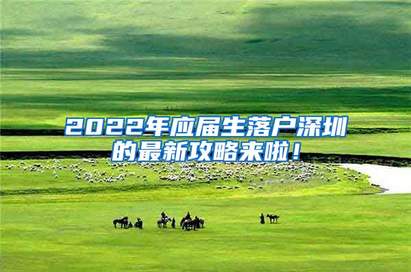 2022年应届生落户深圳的最新攻略来啦！