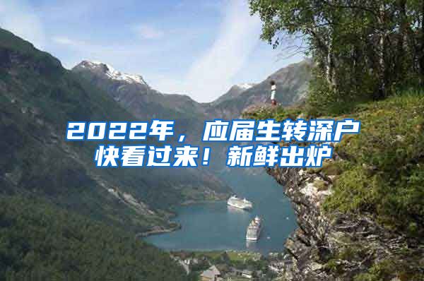 2022年，应届生转深户快看过来！新鲜出炉