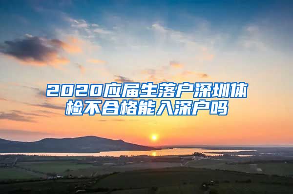 2020应届生落户深圳体检不合格能入深户吗