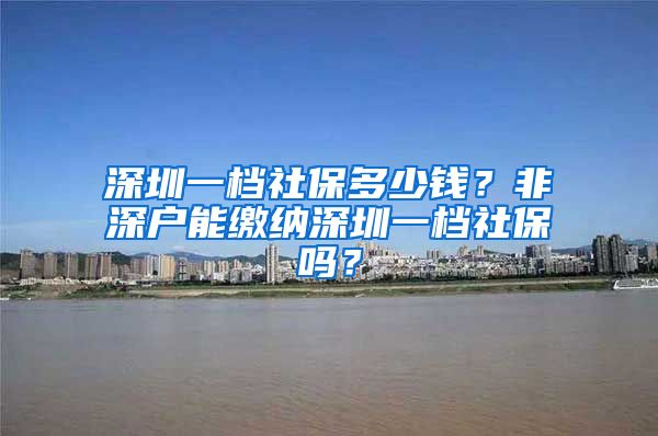 深圳一档社保多少钱？非深户能缴纳深圳一档社保吗？