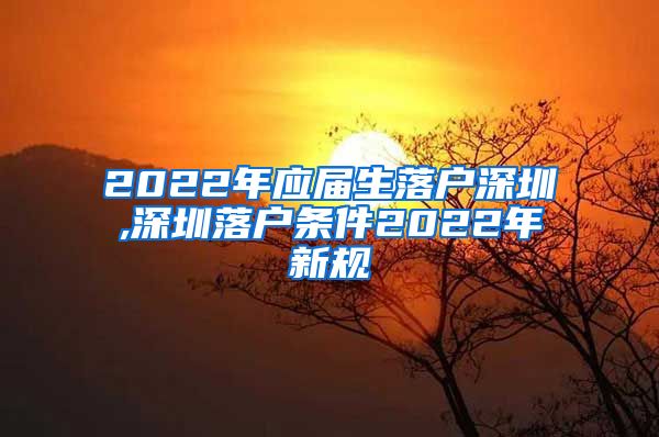 2022年应届生落户深圳,深圳落户条件2022年新规