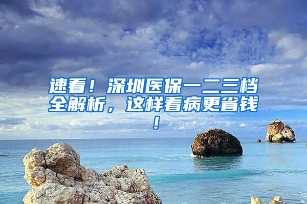 速看！深圳医保一二三档全解析，这样看病更省钱！