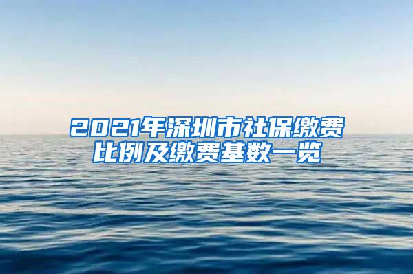 2021年深圳市社保缴费比例及缴费基数一览