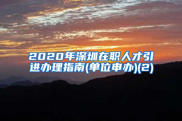 2020年深圳在职人才引进办理指南(单位申办)(2)