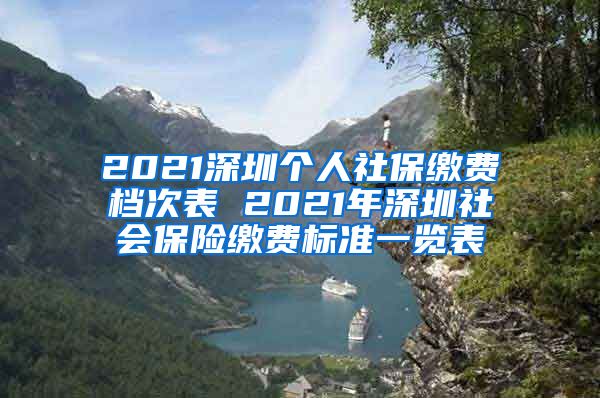 2021深圳个人社保缴费档次表 2021年深圳社会保险缴费标准一览表