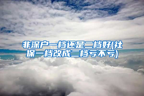 非深户一档还是二档好(社保一档改成二档亏不亏)