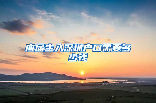 应届生入深圳户口需要多少钱