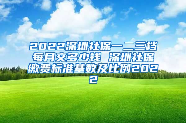 2022深圳社保一二三档每月交多少钱 深圳社保缴费标准基数及比例2022