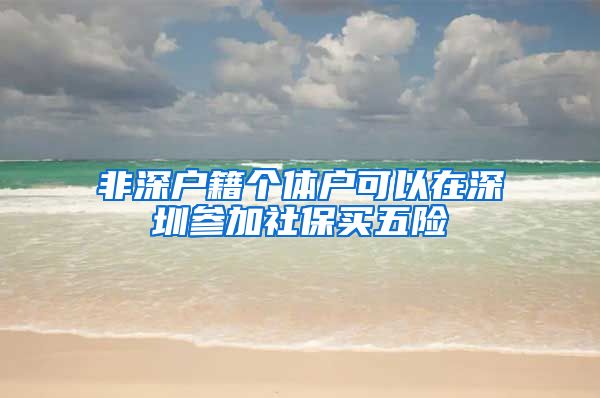 非深户籍个体户可以在深圳参加社保买五险