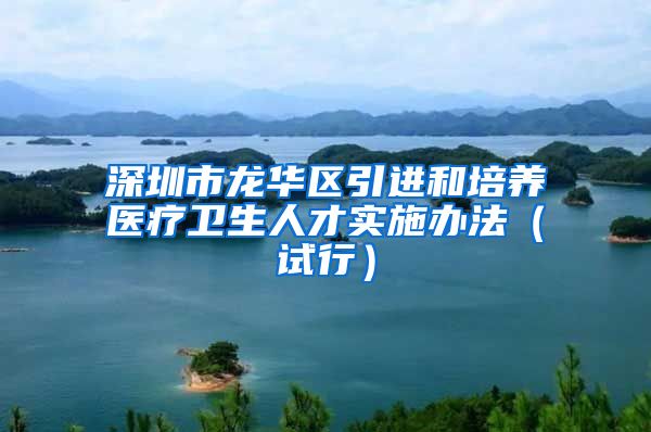 深圳市龙华区引进和培养医疗卫生人才实施办法（试行）