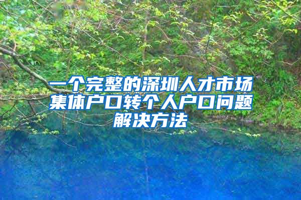 一个完整的深圳人才市场集体户口转个人户口问题解决方法