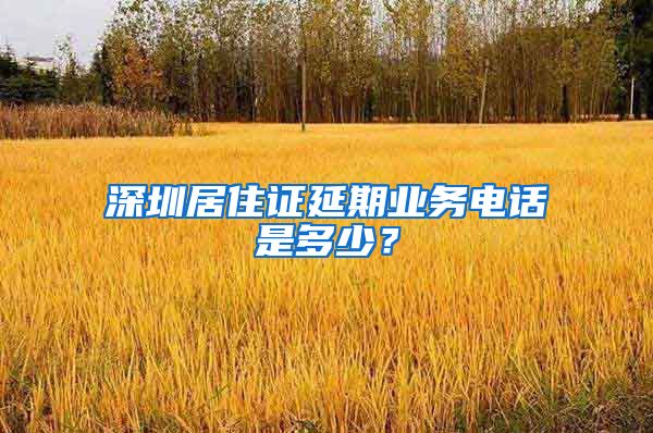 深圳居住证延期业务电话是多少？