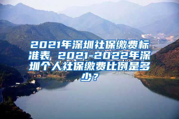 2021年深圳社保缴费标准表 2021-2022年深圳个人社保缴费比例是多少？