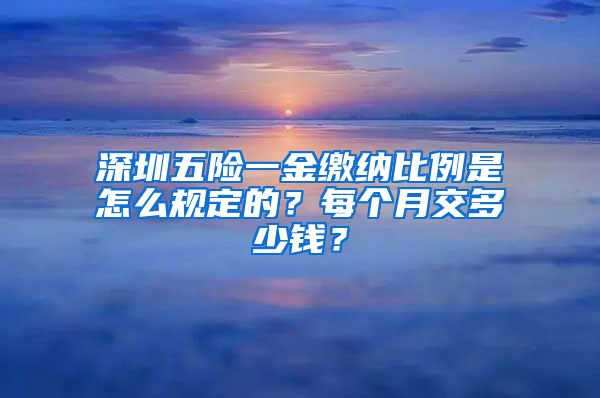 深圳五险一金缴纳比例是怎么规定的？每个月交多少钱？