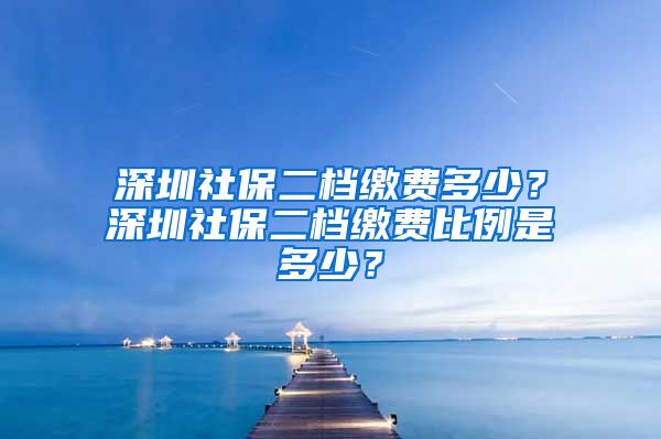 深圳社保二档缴费多少？深圳社保二档缴费比例是多少？