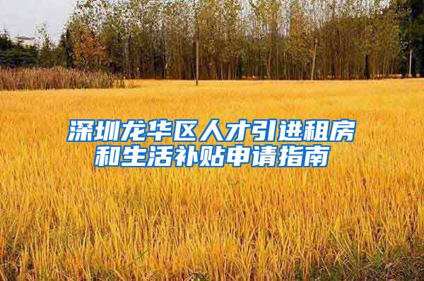 深圳龙华区人才引进租房和生活补贴申请指南