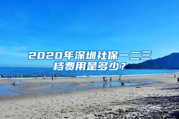 2020年深圳社保一二三档费用是多少？