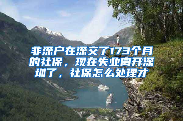 非深户在深交了173个月的社保，现在失业离开深圳了，社保怎么处理才